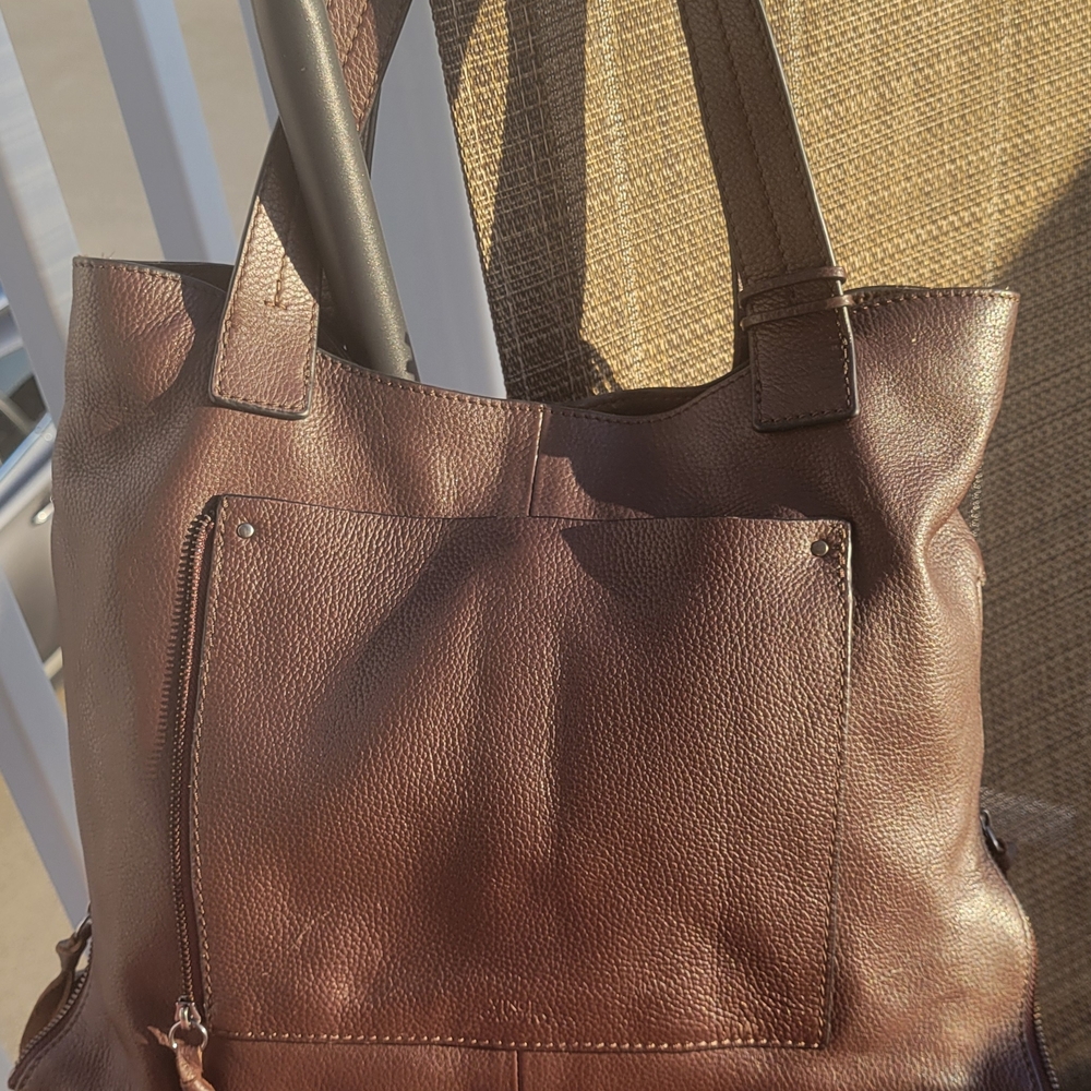 Vince Camuto Rich Brown Rylan Leather Tote